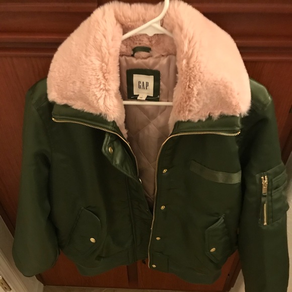 Army Pinks And Greens Bomber Jacket 2 GAP Jackets & Coats Nwot Gap Pink Fur Bomber Jacket Sz L Army Green